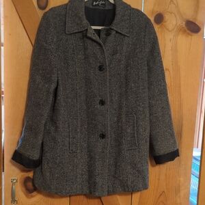 Stylish Black and Gray Pea Coat